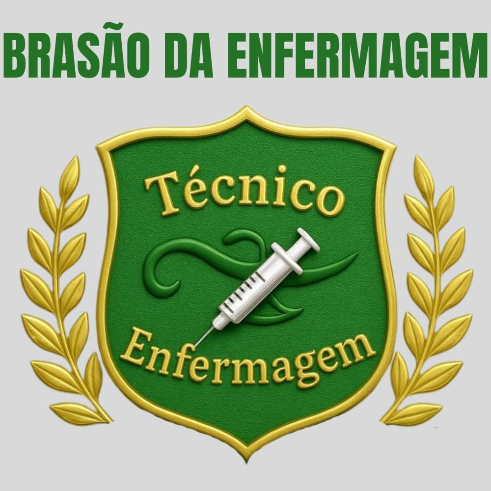 Logo brasão de técnico de enfermagem termocolante DTF para roupas e uniformes kit unidades em 8cm