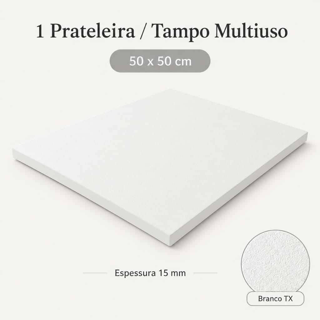 Prateleira Madeira MDF Taboa Tampo 50x50