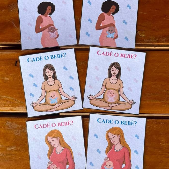 Raspadinha Chá de Bebê "Cadê o Bebê?" - Brincadeira Chá Revelação e Chá Fralda | Cartela Interativa