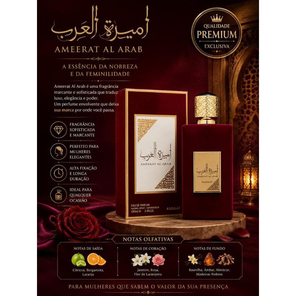 Perfume Árabe Original Asdaaf Ameerat Al Arab 100 Ml