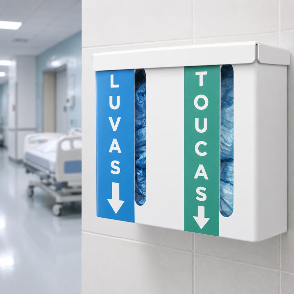 Dispenser EPI Luvas Toucas e Propés Descartáveis Organizador Prático para Uso Contínuo em Ambientes Profissionais