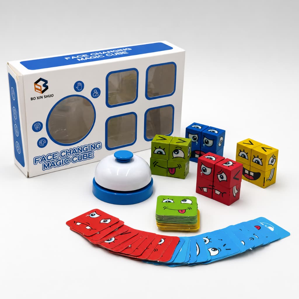 Jogo Cubo Das Emoções Cara Careta Cartas Quebra Cabeça