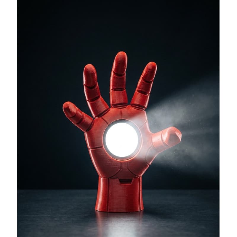 Luminária Mão do Homem de Ferro Abajur Quarto Gamer Item de Decoração Geek Vingadores Marvel