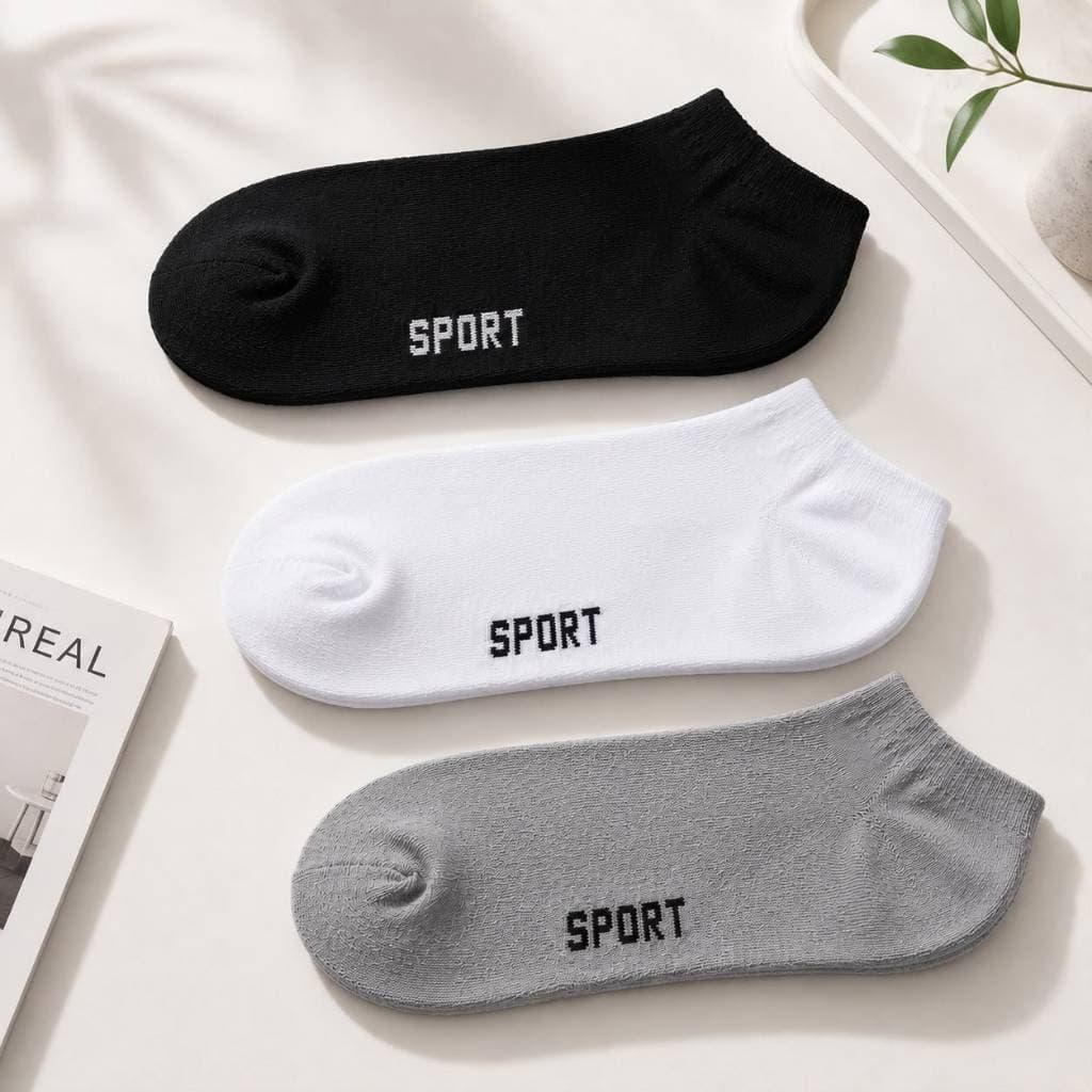 KIT Meias Soquete Unisex Sortidas Algodão Confortável Cano Baixo