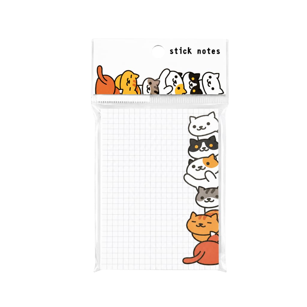 Bloco Adesivo Gato e Gata 100 fls 90 mm x 70mm Diversas Cores Papel para Escritório e Anotações