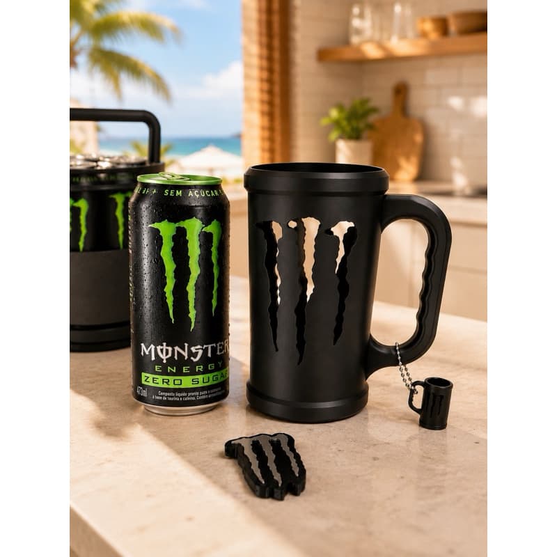 Porta Lata Monster Caneca Estilo Copo 473ml Alta Resistência Design Ergonômico