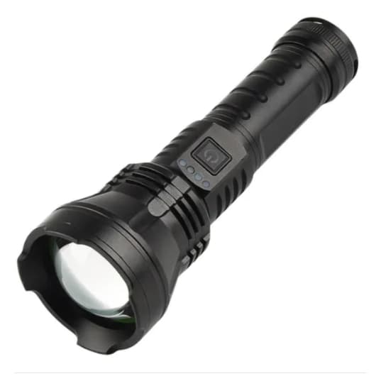 Lanterna LED High Power Flashlight 903 Recarregável 8800mAh USB Preto Alta Potência