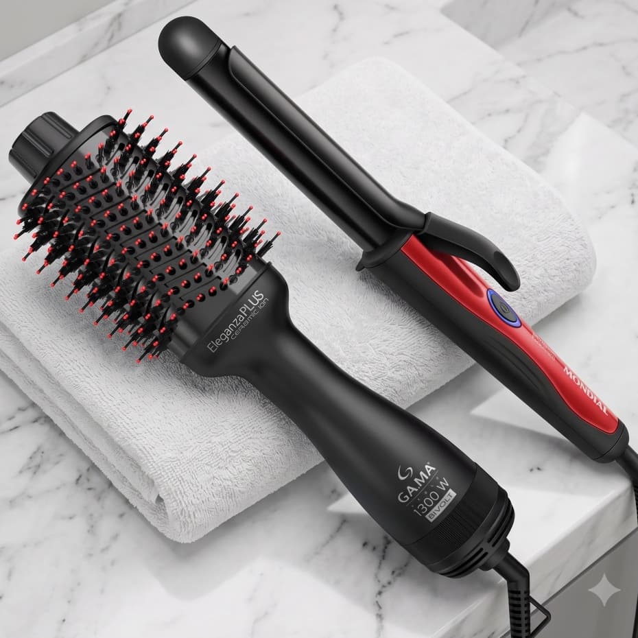 Escova Secadora Profissional Eleganza Plus Modelador Baby Cacheador Em-12 Modela Alisa Efeito Salão Anti Frizz Ondulador