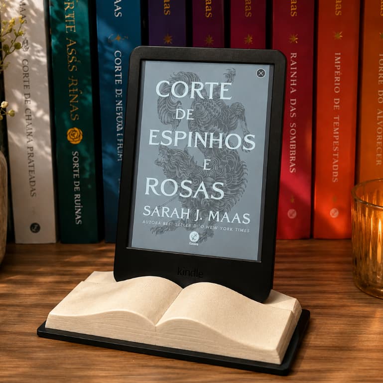 Suporte para Kindle em Formato de Livro | Base para E-reader | Decoração para Leitura