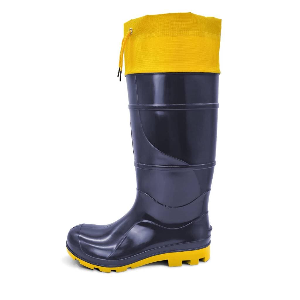 Bota PVC Cano Longo Cartom Com Polaina CA 49.855 - Preto e Amarelo