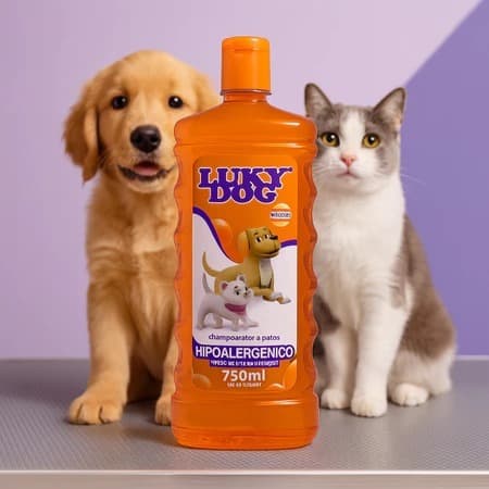 Shampoo Hipoalergênico Luky Dog 750ml Para Pets Sensíveis