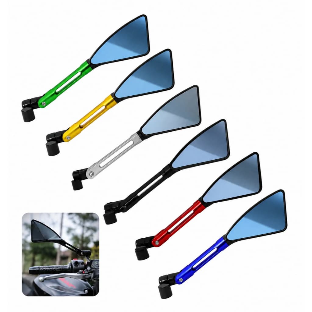 Par Espelho Retrovisor Esportivo Universal Rizoma Tomok 3 Pontas