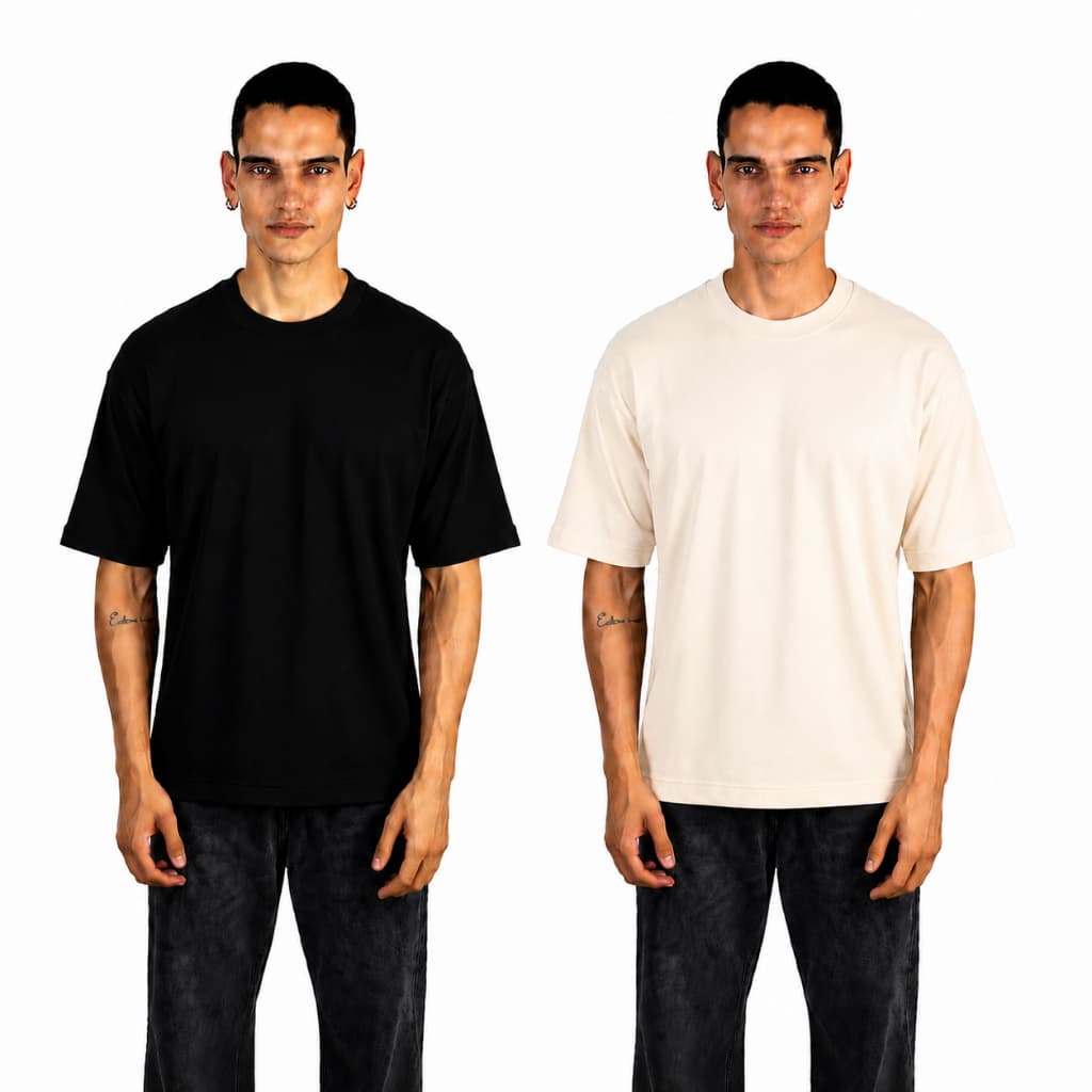 Kit 2 Camisetas Oversized Heavy  Premium Lisa Streetwear Masculina