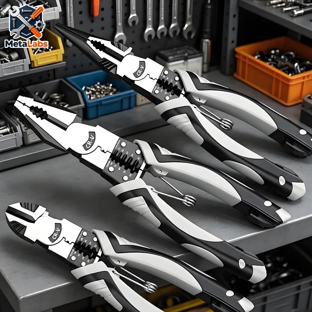 Multifuncional Wire Stripper para Eletricista, Alicates, Ferramenta de Crimpagem, Corte Descascador de fio