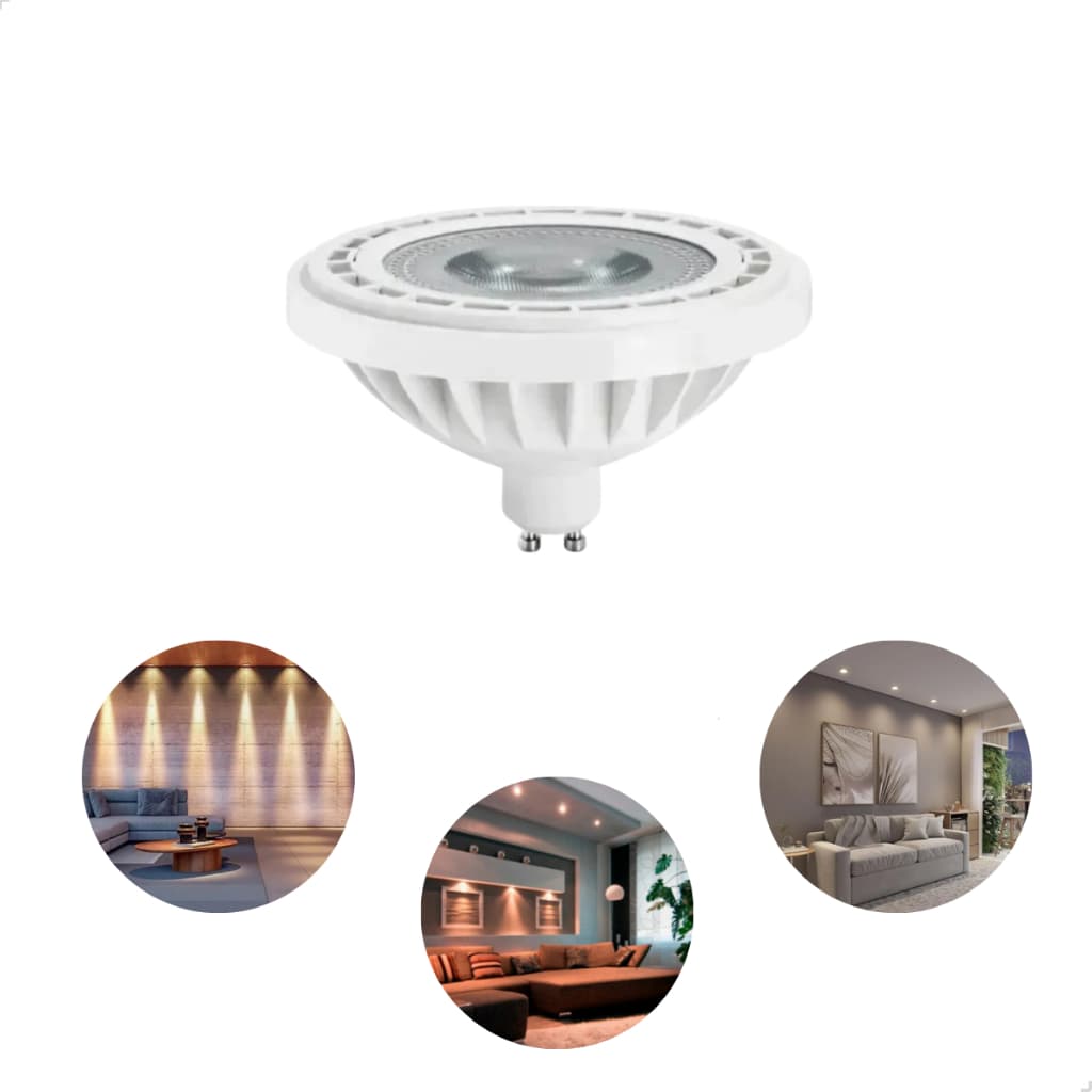 Lampada Led Ar111 Dicroica Gu10 12w 38° Branco Neutro - Bivolt 110v/220v