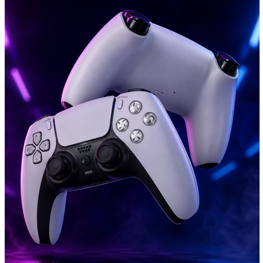 Controle Sem Fio Compatível com PS5 Bluetooth, 1000mAh, Vibração, Giroscópio 6 Eixos, USB-C