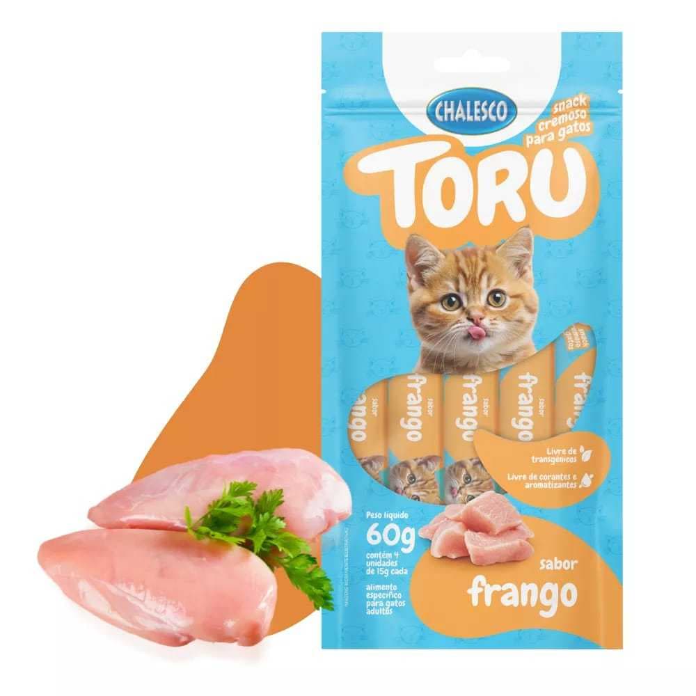 Petisco Cremoso para Gatos Toru Frango Atum Salmão 4x15g Sachê Premium Inaba Ciao