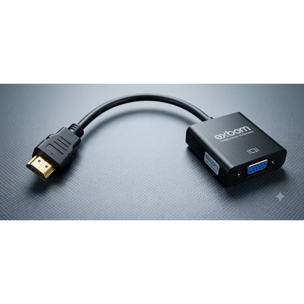 Conversor de Vídeo HDMI para VGA com Saída de Som - Imagem Alta Definição
