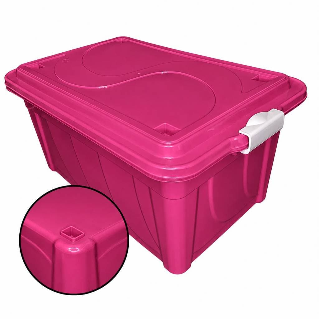 Caixa Organizadora Rosa 60 Litros Multiuso Agraplast