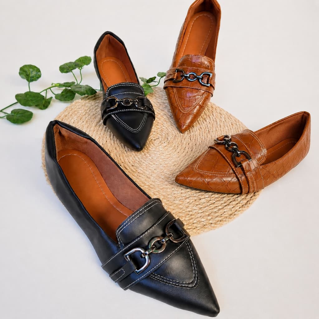 Sapatilha Feminina Bico Fino Sapato Feminino Preto Nobuck Premium Confortável Rasteirinha Feminina Mocassim