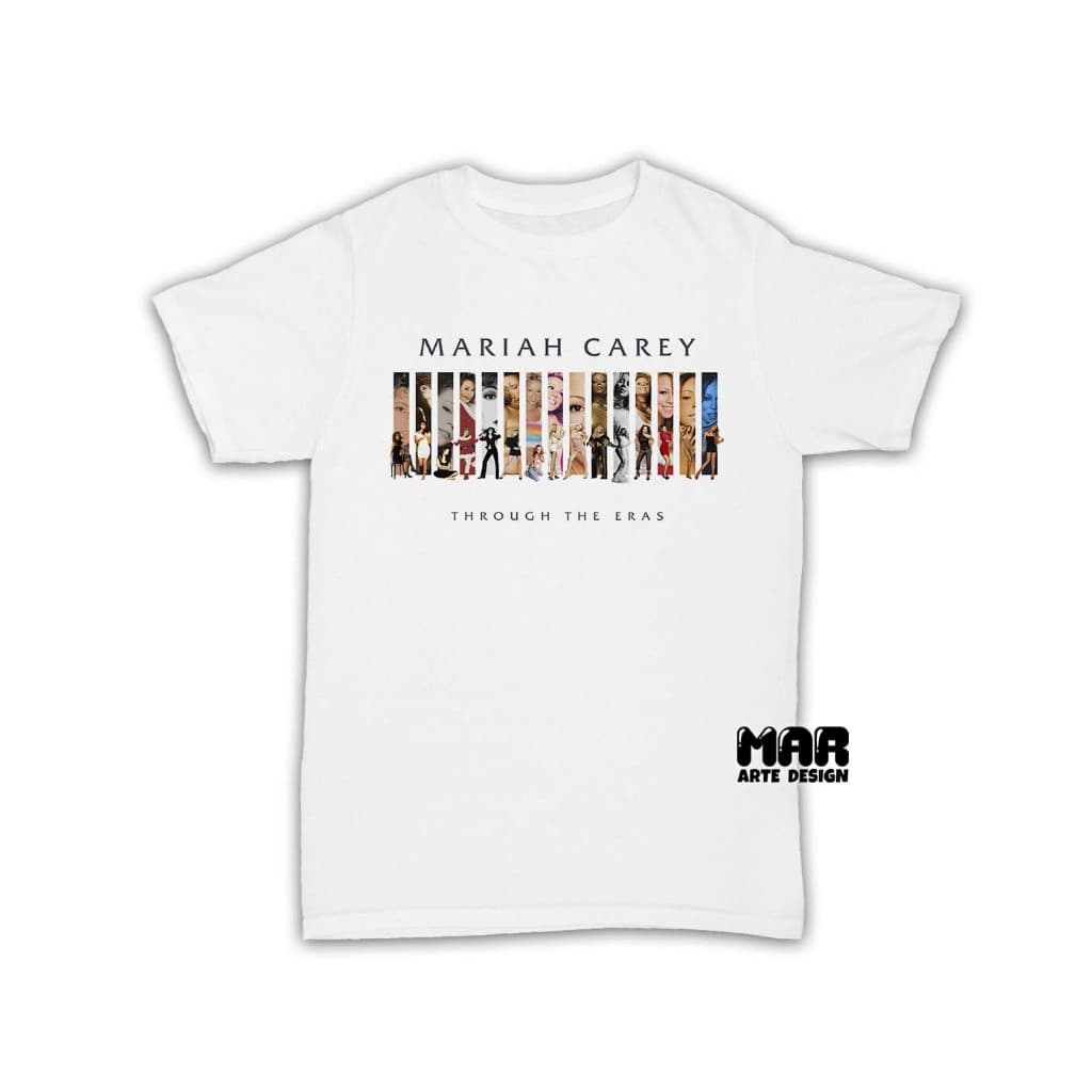 Camiseta Mariah Carey Through the eras Música Show Estilo POP