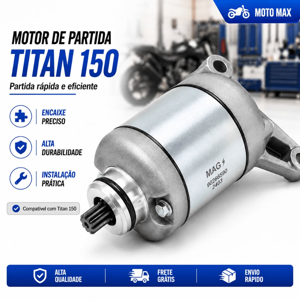Motor de Partida Arranque Cg Titan Fan 150  Nxr Bros 150 2004 a 2015 CG TITAN FAN 125 2009 a 2014  Original