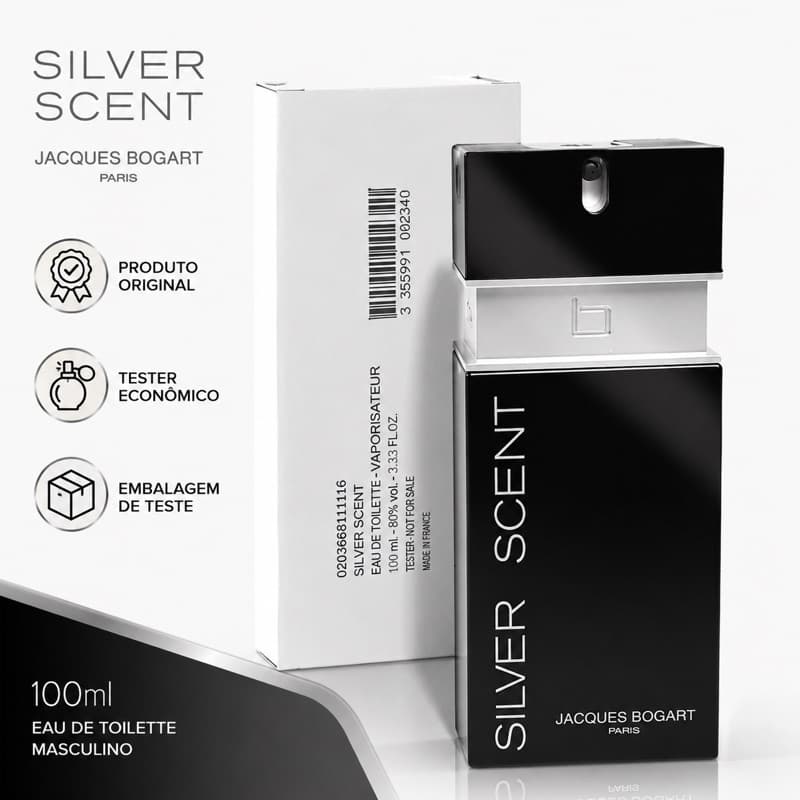 Perfume Silver Scent Jacques Bogart EDT 100ml Masculino Original Lacrado Embalagem Econômica Leia a Descrição