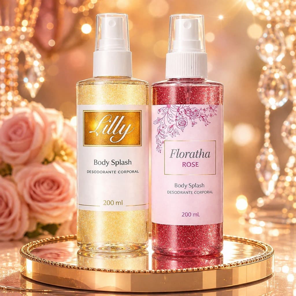Kit Body Splash Feminino LiIli Floral + Floratha Rose Feminino 200ml. - Perfume Corporal