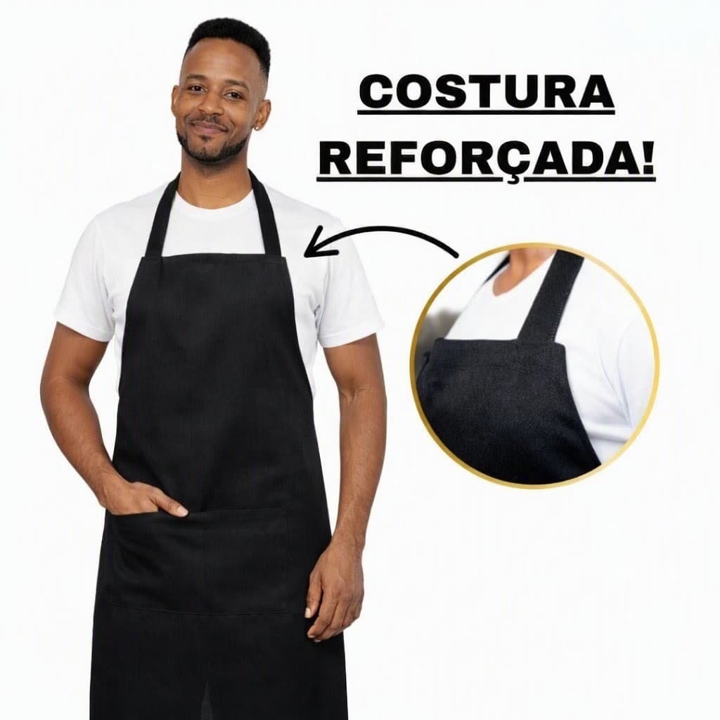 Avental profissional Unissex, Bolso Duplo, Tecido Oxford, cozinha, churasqueiro, Feminino, Masculino, resistente, cozini