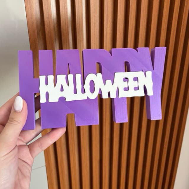 Letreiro Happy Halloween 3D Decoração Halloween Enfeite de Mesa Estante Festa Temática