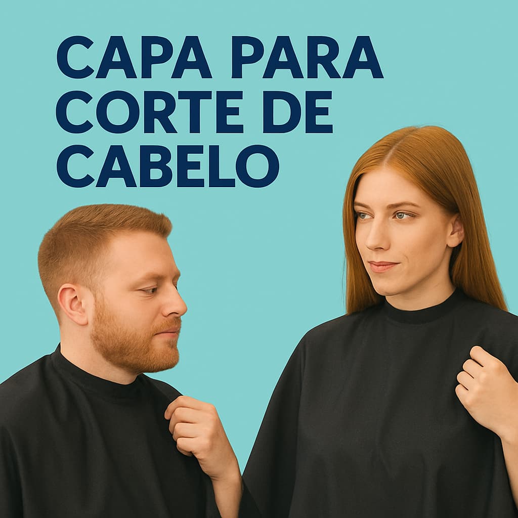 Capa de Corte Cabelo Profissional Unissex 100x140cm Preta em tecido Poliéster Impermeável