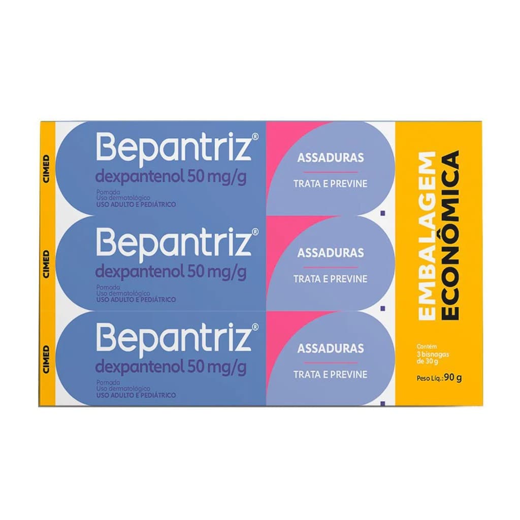 Kit 3 Pomada Para Assadura Bepantriz Dexpantenol 30g