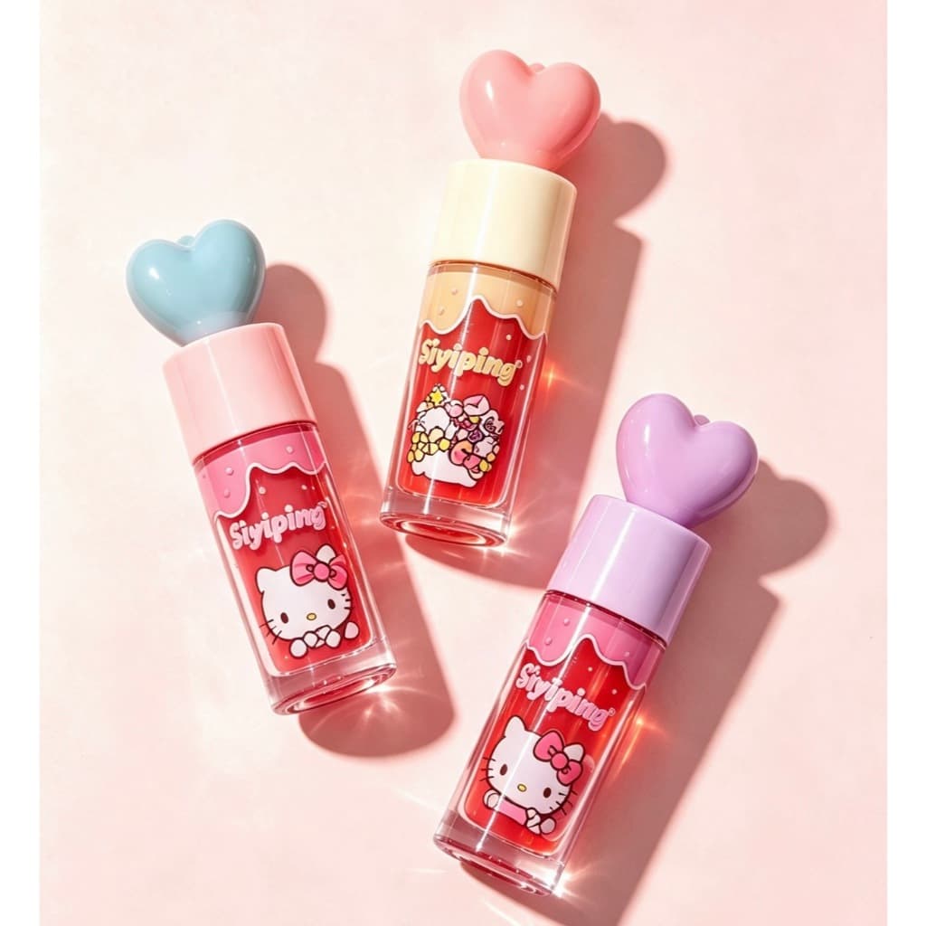 Kit 3/6 Gloss Labial Hello Kitty Hidratante Brilho Espelhado Lip Gloss 6 Cores Maquiagem Kawaii Longa Duração