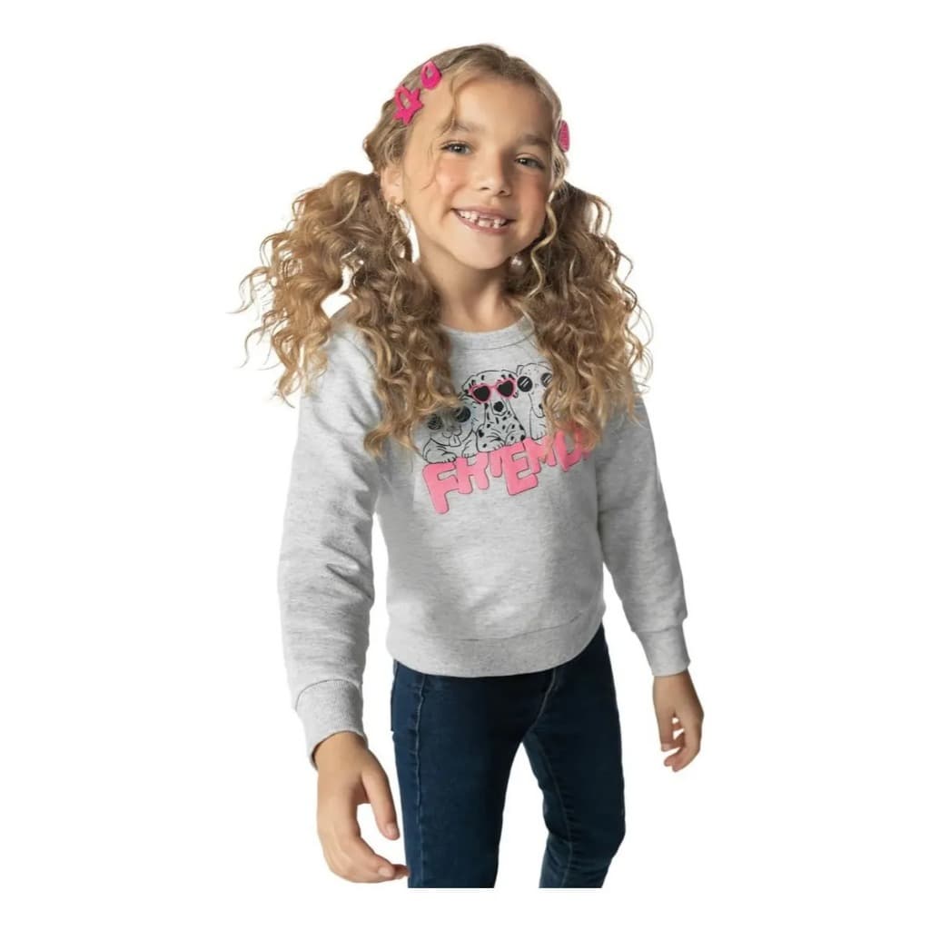 Blusão Infantil Feminino De Moletom Flanelado Rovitex Kids