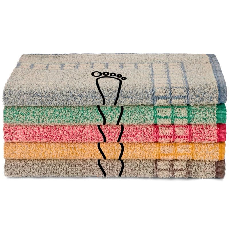 Kit 5 Tapetes Piso Para Banheiro Atoalhado Pezinho 100% Algodão 45x70cm Alta Absorção