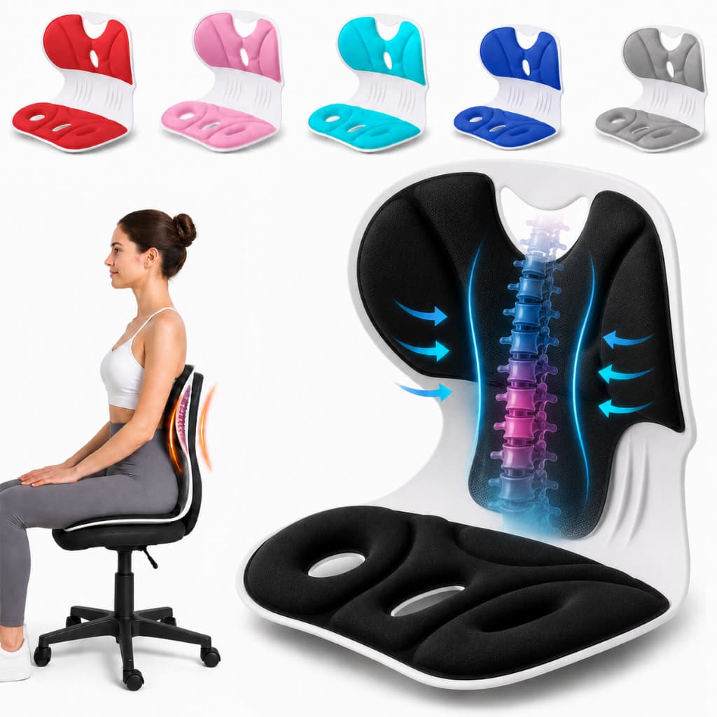 Almofada Ergonômica S Suporte Lombar Sentar Almofada Espuma Memória Suporte Postura Conforto Cadeira Carro Escritório