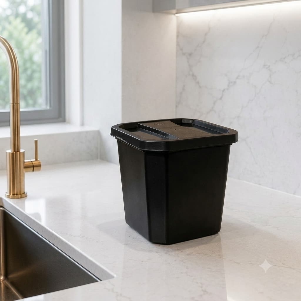 Lixeira Pia Cozinha Banheiro Mesa Escritório Compacta Mini Cesto Lixo 4 Litros Com Tampa Plástico