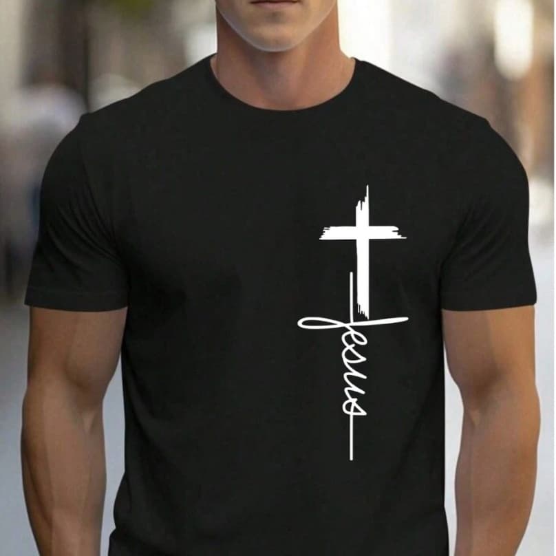 Camiseta Masculina Lisa Estilo Casual Algodão 100% Premium Jesus