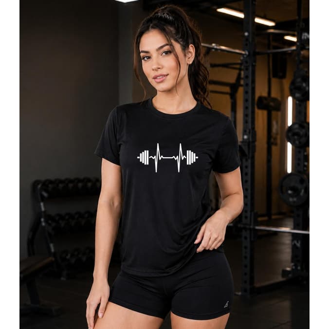 Camiseta Estampada para Academia T-Shirt Feminina 100% Algodão Fitness Treino Musculação Estilo Oversized Confortável