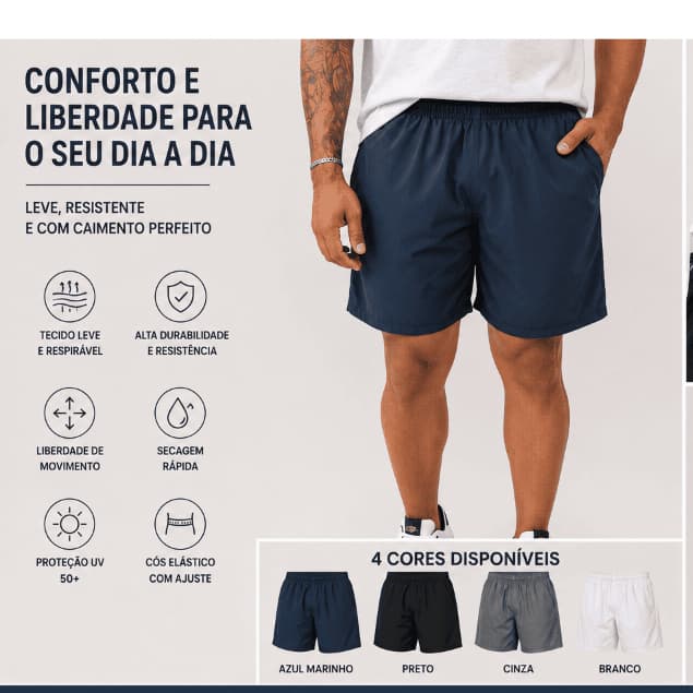Short Masculino Tactel Academia Praia Esportivo Secagem Rápida Bermuda Masculina short tactel, bermuda tactel, short mas