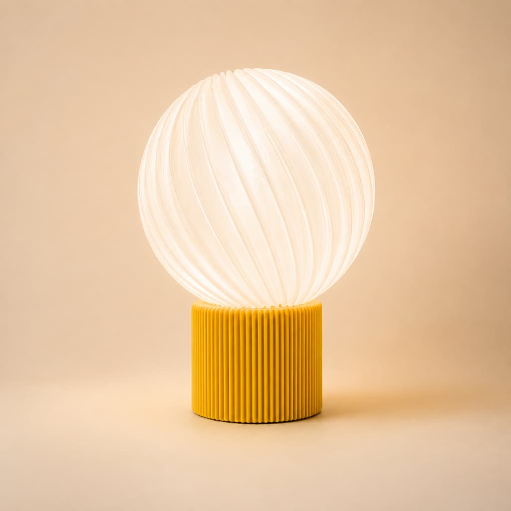 Abajur Luminária Decorativo Cilindrico de Mesa 20cm com Lampada para Quarto e Sala Escritório