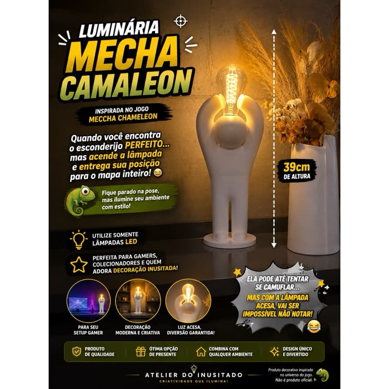 Luminária inspirada em Meccha Chameleon