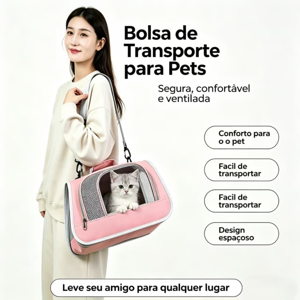 "Bolsa Transporte Pet Cachorro Gato Viagem Avião Carro Ônibus Resistente Confortável Cães Mala Reforçada "