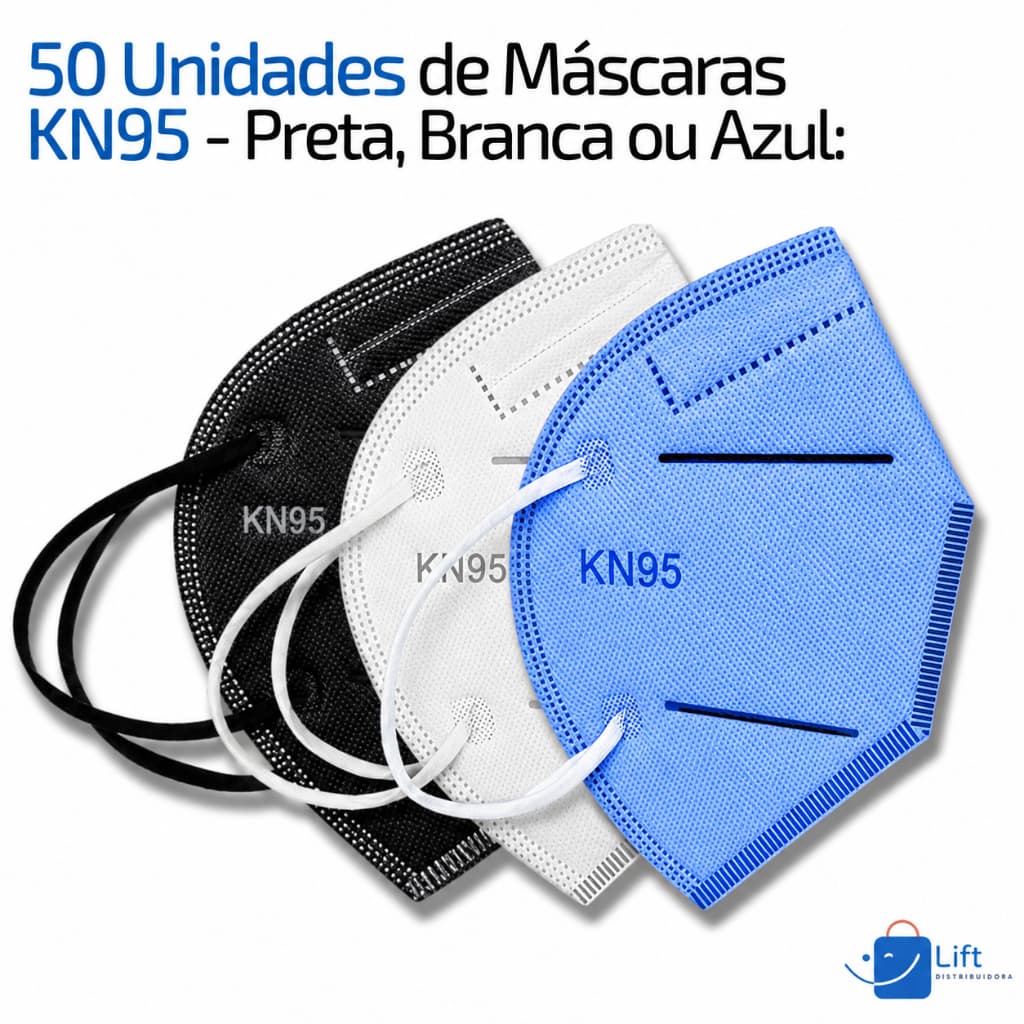 50 Máscaras Descartável PFF2 KN95 | Sem Válvula + Proteção e Qualidade!