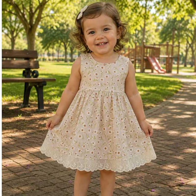 vestido Alice floral florzinha de 1 a 3 anos.