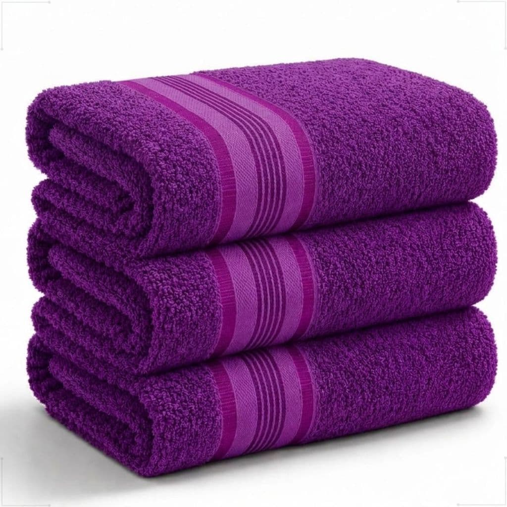 Kit 3 Toalhas de Banho Roxa 100% Algodão Jogo Banhão Premium Macia Alta Absorção Toalha Luxo Gigante 75x180cm