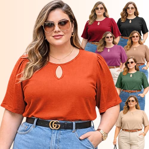 BLUSAS PLUS SIZE FEMININA BASICA SOLTINHA BLUSA FEMININAS CASUAL ELEGANTE TENDÊNCIA MODERNA PROMOÇÃO BARATO FRESQUINHA