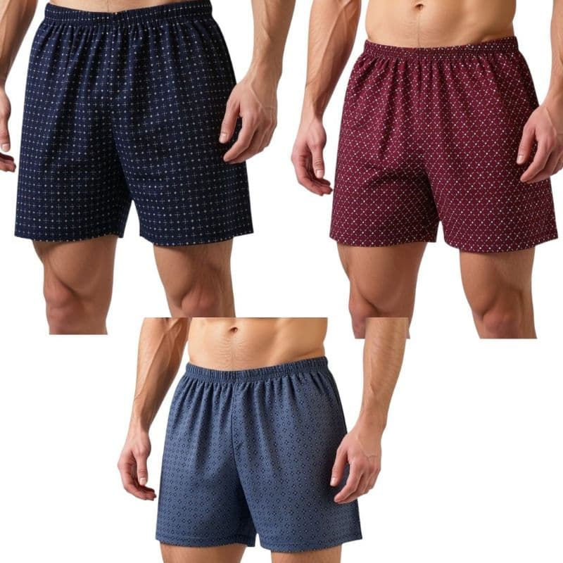 kit  3  Samba Canção De Liganete -Tecido Gelado - Short De Dormir  Masculino Cores Variadas