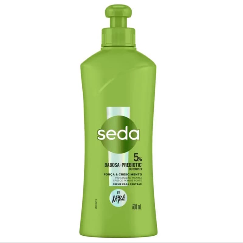 Creme de Pentear Seda By Rayza Babosa Prebiótico 300ml Crescimento Força Hidratação Anti Frizz