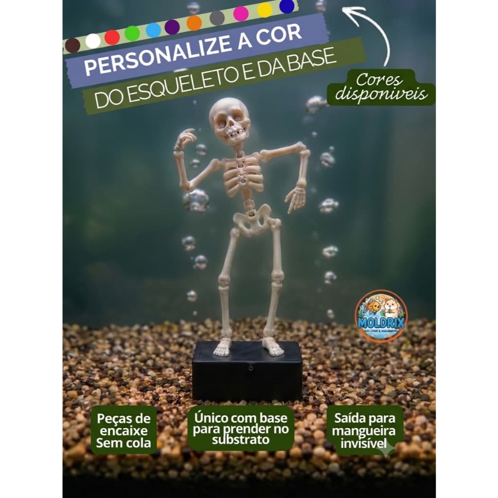 Esqueleto  Dançarino  Para  Aquario  - Divertido Enfeite para aquario que dança !